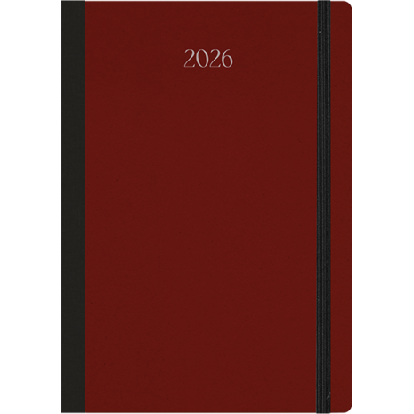 Ημερολόγιο Ημερήσιο Linardatos Organic_A 2026 εύκαμπτο 360° εξώφυλλο λινόδετο με λάστιχο 14x21cm 52263_A Κεράσι