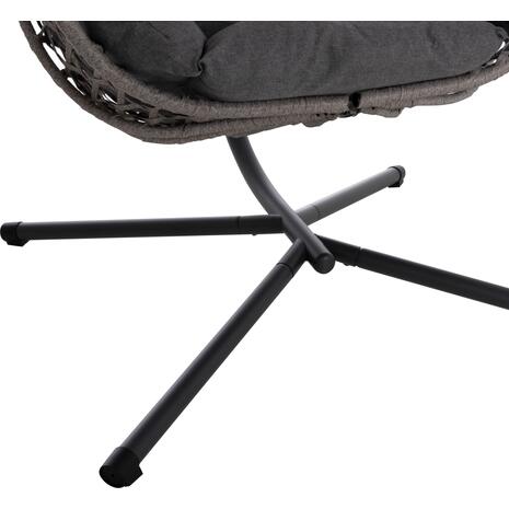 ΚΡΕΜΑΣΤΗ ΦΩΛΙΑ NESTA HM6468.01 ΓΚΡΙ ΜΕΤΑΛΛΟ & P.E.RATTAN 100x100x190Υεκ.