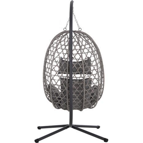 ΚΡΕΜΑΣΤΗ ΦΩΛΙΑ NESTA HM6468.01 ΓΚΡΙ ΜΕΤΑΛΛΟ & P.E.RATTAN 100x100x190Υεκ.