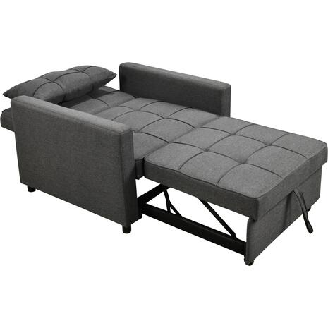 ΠΟΛΥΘΡΟΝΑ-ΚΡΕΒΑΤΙ MERO HM3306.01 ΓΚΡΙ ΥΦΑΣΜΑ 98x85x88Υεκ.