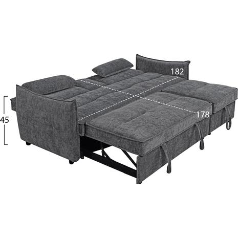 ΚΑΝΑΠΕΣ ΚΡΕΒΑΤΙ 2-ΘΕΣΙΟΣ VELAR HM3305.01 ΓΚΡΙ ΥΦΑΣΜΑ 208x86x85Υεκ.