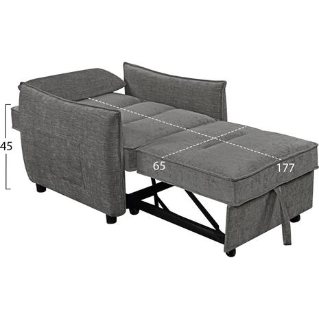 ΠΟΛΥΘΡΟΝΑ-ΚΡΕΒΑΤΙ ORYN HM3307.01 ΓΚΡΙ ΥΦΑΣΜΑ 89x85x84Υεκ.