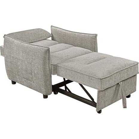 ΠΟΛΥΘΡΟΝΑ-ΚΡΕΒΑΤΙ ORYN HM3307.03 ΜΠΕΖ ΥΦΑΣΜΑ 89x85x84Υεκ.