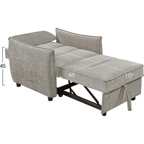 ΠΟΛΥΘΡΟΝΑ-ΚΡΕΒΑΤΙ ORYN HM3307.03 ΜΠΕΖ ΥΦΑΣΜΑ 89x85x84Υεκ.