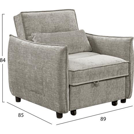 ΠΟΛΥΘΡΟΝΑ-ΚΡΕΒΑΤΙ ORYN HM3307.03 ΜΠΕΖ ΥΦΑΣΜΑ 89x85x84Υεκ.