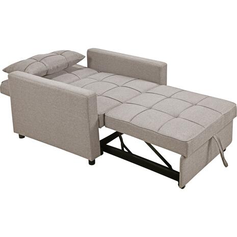 ΠΟΛΥΘΡΟΝΑ-ΚΡΕΒΑΤΙ MERO HM3306.03 ΜΠΕΖ ΥΦΑΣΜΑ 98x85x88Υεκ.