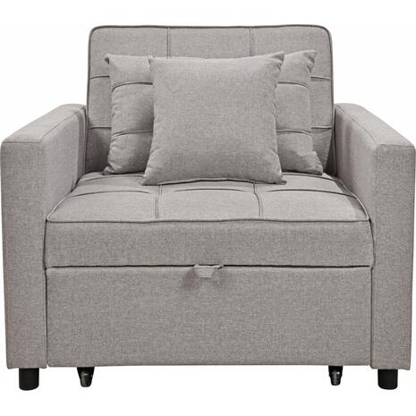 ΠΟΛΥΘΡΟΝΑ-ΚΡΕΒΑΤΙ MERO HM3306.03 ΜΠΕΖ ΥΦΑΣΜΑ 98x85x88Υεκ.