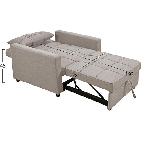 ΠΟΛΥΘΡΟΝΑ-ΚΡΕΒΑΤΙ MERO HM3306.03 ΜΠΕΖ ΥΦΑΣΜΑ 98x85x88Υεκ.