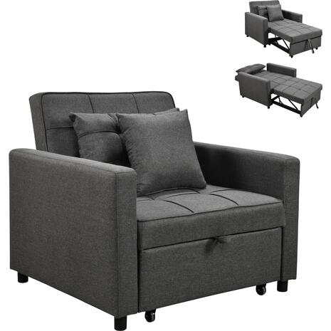 ΠΟΛΥΘΡΟΝΑ-ΚΡΕΒΑΤΙ MERO HM3306.01 ΓΚΡΙ ΥΦΑΣΜΑ 98x85x88Υεκ.