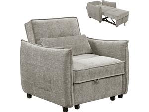 ΠΟΛΥΘΡΟΝΑ-ΚΡΕΒΑΤΙ ORYN HM3307.03 ΜΠΕΖ ΥΦΑΣΜΑ 89x85x84Υεκ.