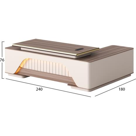 ΓΡΑΦΕΙΟ ΓΩΝΙΑ ΣΕΙΡΑ SUPERON HM2137L ΜΕΛΑΜΙΝΗ ΜΠΕΖ--LED ΦΩΤΙΣΜΟΣ 240x180x76Υεκ.