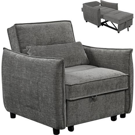 ΠΟΛΥΘΡΟΝΑ-ΚΡΕΒΑΤΙ ORYN HM3307.01 ΓΚΡΙ ΥΦΑΣΜΑ 89x85x84Υεκ.