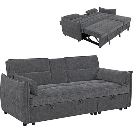 ΚΑΝΑΠΕΣ ΚΡΕΒΑΤΙ 2-ΘΕΣΙΟΣ VELAR HM3305.01 ΓΚΡΙ ΥΦΑΣΜΑ 208x86x85Υεκ.