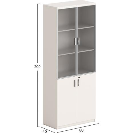 ΒΙΒΛΙΟΘΗΚΗ NEWLINE HM18281 ΜΕΛΑΜΙΝΗ ΛΕΥΚΗ & ΚΑΦΕ--ΓΥΑΛΙ 80x40x200Υεκ.