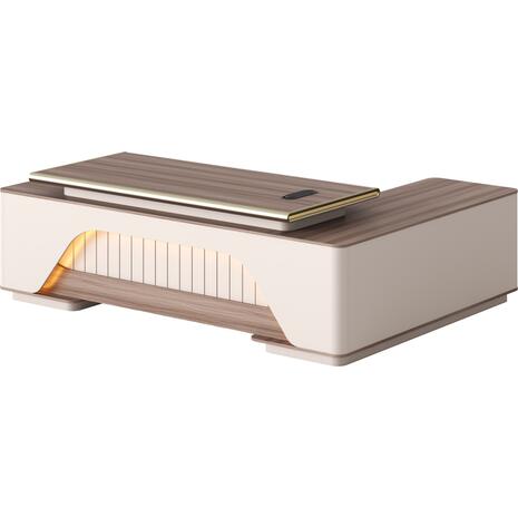 ΓΡΑΦΕΙΟ ΓΩΝΙΑ ΣΕΙΡΑ SUPERON HM2137L ΜΕΛΑΜΙΝΗ ΜΠΕΖ--LED ΦΩΤΙΣΜΟΣ 240x180x76Υεκ.