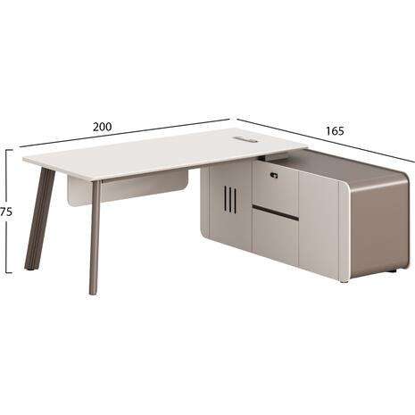 ΓΡΑΦΕΙΟ ΔΕΞΙΑ ΓΩΝΙΑ NEWLINE HM18271R ΜΕΛΑΜΙΝΗ ΕΚΡΟΥ-ΑΝΟΙΧΤΟ ΚΑΦΕ 200x165x75Υεκ