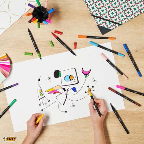 Μαρκαδόροι με δύο μύτες BIC Intensity (πακέτο 6 τεμαχίων)