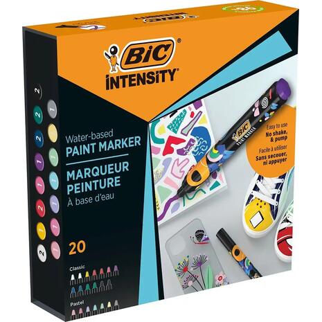 Μαρκαδόροι ζωγραφικής Bic Intensity Classic & Pastel (πακέτο 20 τεμαχίων)