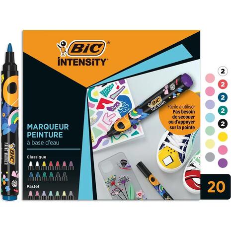 Μαρκαδόροι ζωγραφικής Bic Intensity Classic & Pastel (πακέτο 20 τεμαχίων)