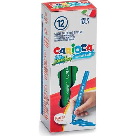 Μαρκαδόροι ζωγραφικής CARIOCA JUMBO Πράσινο (12 τεμάχια)