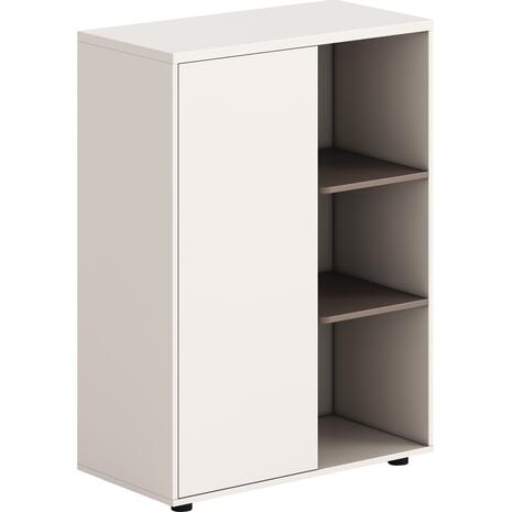 ΝΤΟΥΛΑΠΙ/ΒΙΒΛΙΟΘΗΚΗ NEWLINE HM18283 ΜΕΛΑΜΙΝΗ ΛΕΥΚΗ & ΑΝΟΙΧΤΟ ΚΑΦΕ 80x40x110Υεκ.