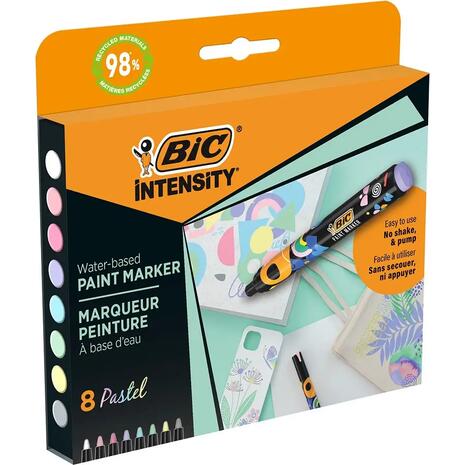 Μαρκαδόροι ζωγραφικής Bic Intensity Pastel (πακέτο 8 τεμαχίων)