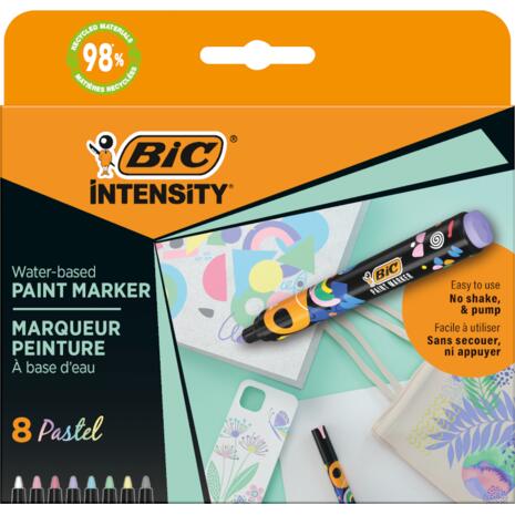 Μαρκαδόροι ζωγραφικής Bic Intensity Pastel (πακέτο 8 τεμαχίων)