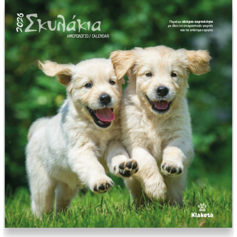 Ημερολόγιο τοίχου 2026 30x30cm - «Σκυλάκια»