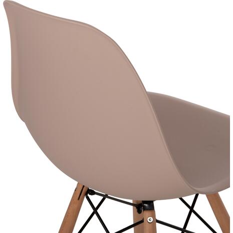 ΚΑΡΕΚΛΑ ΤΡΑΠΕΖΑΡΙΑΣ 2ΤΜΧ TWIST HM8460.55 ΚΑΠΟΥΤΣΙΝΟ PP--ΞΥΛΟ ΟΞΙΑΣ 46x50x82Υεκ. (σετ 2 τεμαχίων)