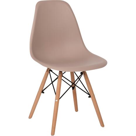 ΚΑΡΕΚΛΑ ΤΡΑΠΕΖΑΡΙΑΣ 2ΤΜΧ TWIST HM8460.55 ΚΑΠΟΥΤΣΙΝΟ PP--ΞΥΛΟ ΟΞΙΑΣ 46x50x82Υεκ. (σετ 2 τεμαχίων)