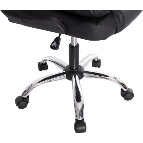 ΚΑΡΕΚΛΑ ΓΡΑΦΕΙΟΥ CANAN HM1201 ΜΑΥΡO PVC-ΒΑΣΗ ΧΡΩΜΙΟΥ 66x61x105Υεκ. (Black)