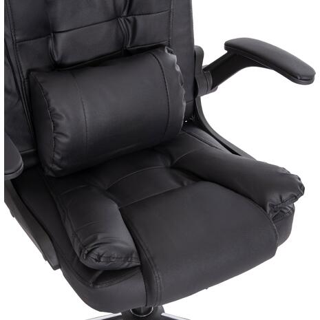 ΚΑΡΕΚΛΑ ΓΡΑΦΕΙΟΥ CANAN HM1201 ΜΑΥΡO PVC-ΒΑΣΗ ΧΡΩΜΙΟΥ 66x61x105Υεκ. (Black)