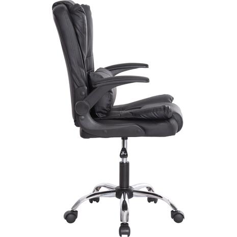 ΚΑΡΕΚΛΑ ΓΡΑΦΕΙΟΥ CANAN HM1201 ΜΑΥΡO PVC-ΒΑΣΗ ΧΡΩΜΙΟΥ 66x61x105Υεκ. (Black)