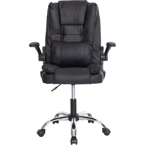 ΚΑΡΕΚΛΑ ΓΡΑΦΕΙΟΥ CANAN HM1201 ΜΑΥΡO PVC-ΒΑΣΗ ΧΡΩΜΙΟΥ 66x61x105Υεκ. (Black)