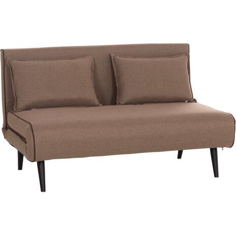 ΚΑΝΑΠΕΣ ΚΡΕΒΑΤΙ 2 ΑΤΟΜΩΝ ASMA HM3077.07 ΣΚΟΥΡΟ ΜΠΕΖ ΥΦΑΣΜΑ 143x78x84Yεκ.