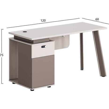 ΓΡΑΦΕΙΟ ΜΕ ΑΡΙΣΤΕΡΟ ΝΤΟΥΛΑΠΙ NEWLINE HM18273L ΜΕΛΑΜΙΝΗ ΕΚΡΟΥ-ΑΝΟΙΧΤΟ ΚΑΦΕ 120x60x75Υεκ