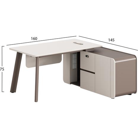 ΓΡΑΦΕΙΟ ΔΕΞΙΑ ΓΩΝΙΑ NEWLINE HM18272R ΜΕΛΑΜΙΝΗ ΕΚΡΟΥ-ΑΝΟΙΧΤΟ ΚΑΦΕ 160x145x75Υεκ