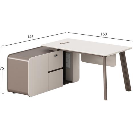 ΓΡΑΦΕΙΟ ΑΡΙΣΤΕΡΗ ΓΩΝΙΑ NEWLINE HM18272L ΜΕΛΑΜΙΝΗ ΕΚΡΟΥ-ΑΝΟΙΧΤΟ ΚΑΦΕ 160x145x75Υεκ