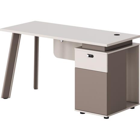 ΓΡΑΦΕΙΟ ΜΕ ΔΕΞΙ ΝΤΟΥΛΑΠΙ NEWLINE HM18273R ΜΕΛΑΜΙΝΗ ΕΚΡΟΥ-ΑΝΟΙΧΤΟ ΚΑΦΕ 120x60x75Υεκ