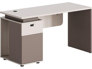 ΓΡΑΦΕΙΟ ΜΕ ΑΡΙΣΤΕΡΟ ΝΤΟΥΛΑΠΙ NEWLINE HM18274L ΜΕΛΑΜΙΝΗ ΕΚΡΟΥ-ΑΝΟΙΧΤΟ ΚΑΦΕ 120x60x75Υ