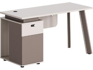 ΓΡΑΦΕΙΟ ΜΕ ΑΡΙΣΤΕΡΟ ΝΤΟΥΛΑΠΙ NEWLINE HM18273L ΜΕΛΑΜΙΝΗ ΕΚΡΟΥ-ΑΝΟΙΧΤΟ ΚΑΦΕ 120x60x75Υεκ