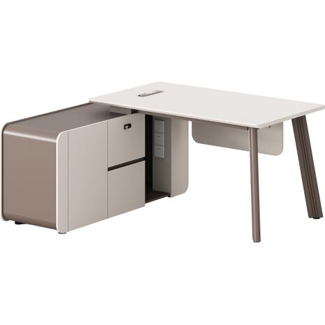 ΓΡΑΦΕΙΟ ΑΡΙΣΤΕΡΗ ΓΩΝΙΑ NEWLINE HM18272L ΜΕΛΑΜΙΝΗ ΕΚΡΟΥ-ΑΝΟΙΧΤΟ ΚΑΦΕ 160x145x75Υεκ