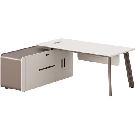 ΓΡΑΦΕΙΟ ΑΡΙΣΤΕΡΗ ΓΩΝΙΑ NEWLINE HM18271L ΜΕΛΑΜΙΝΗ ΕΚΡΟΥ-ΑΝΟΙΧΤΟ ΚΑΦΕ 200x165x75Υεκ