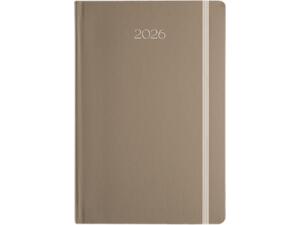 Ημερολόγιο ημερήσιο με λάστιχο και ημιεύκαμπτο εξώφυλλο Linardatos 2026 14x21εκ καφέ Maron 62153-B