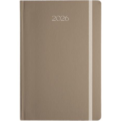 Ημερολόγιο ημερήσιο με λάστιχο και ημιεύκαμπτο εξώφυλλο Linardatos 2026 14x21εκ καφέ Maron 62153-B