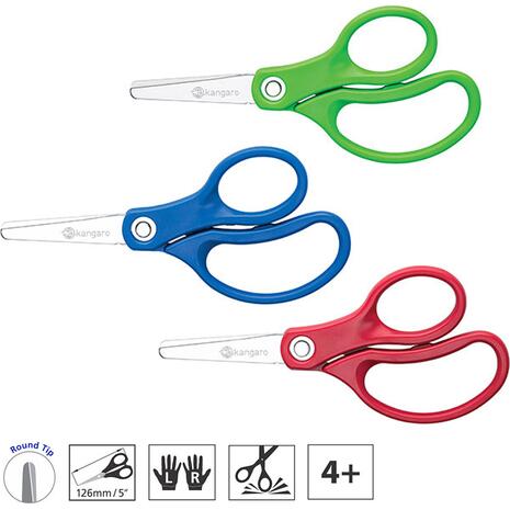 Ψαλίδι σχολικό Kangaro SD-50R/P 5" (12,6cm) διάφορα χρώματα (L & R)