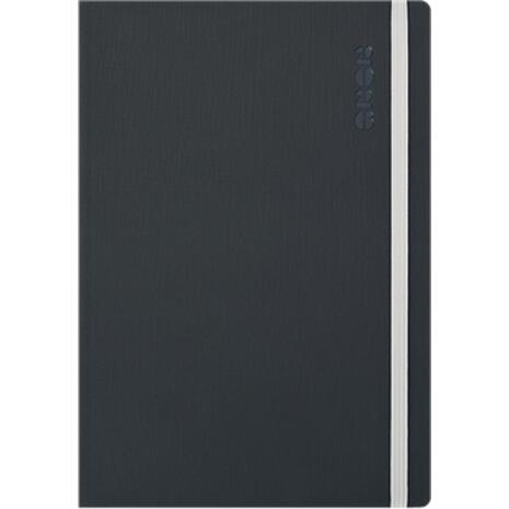 Ημερολόγιο ημερήσιο 2026 Linardatos Vela ημιεύκαμπτο με λάστιχο 17x24cm (62114-B) Μαύρο