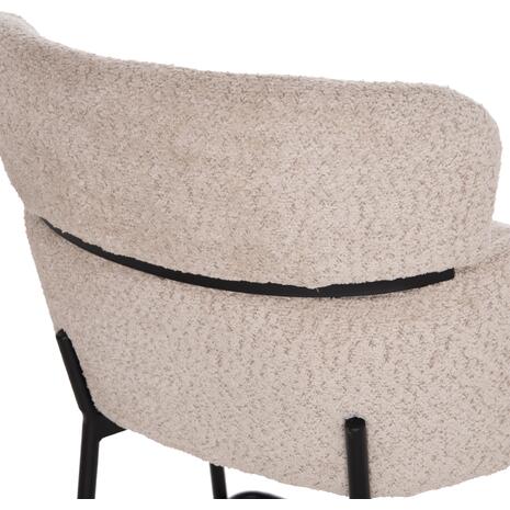 ΣΚΑΜΠΟ ΜΕΣ. ΥΨΟΥΣ WOLF HM8584.02 ΕΚΡΟΥ ΥΦΑΣΜΑ ΜΠΟΥΚΛΕ-ΜΑΥΡΑ ΜΕΤΑΛΛΙΚΑ ΠΟΔΙΑ 56x57x98Yεκ. (σετ 2 τεμαχίων) (Εκρού)