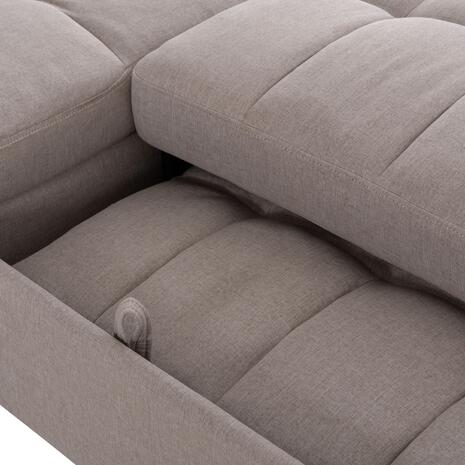 ΓΩΝΙΑΚΟΣ ΚΑΝΑΠΕΣ-ΚΡΕΒΑΤΙ ΑΝΑΣΤΡΕΨΙΜΟΣ NEZU HM3294.02 ΜΠΕΖ ΥΦΑΣΜΑ 210x140x78Υεκ.