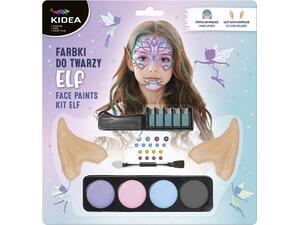 Χρώματα προσώπου Kidea 097142 Ξωτικό (σετ 4 χρώματα glitter + στρας + 2 αυτάκια ξωτικού)